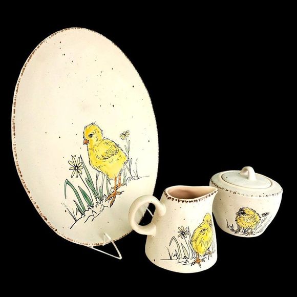 Ceramic Sugar Creamer Spring Easter Chick Spectrum Designz 2021 Chickadee - Picture 13 of 14